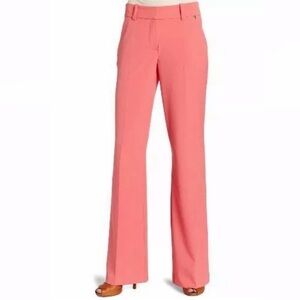 Trina Turk Charlie Salmon Pink Coral Wide Leg Pants Trousers 8